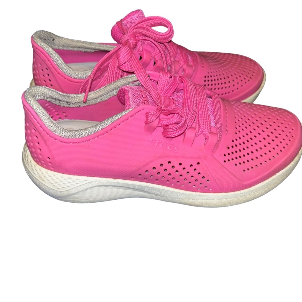 Crocs girls Kids LiteRide Pacer pink Sneaker youth 3 j3 water shoes